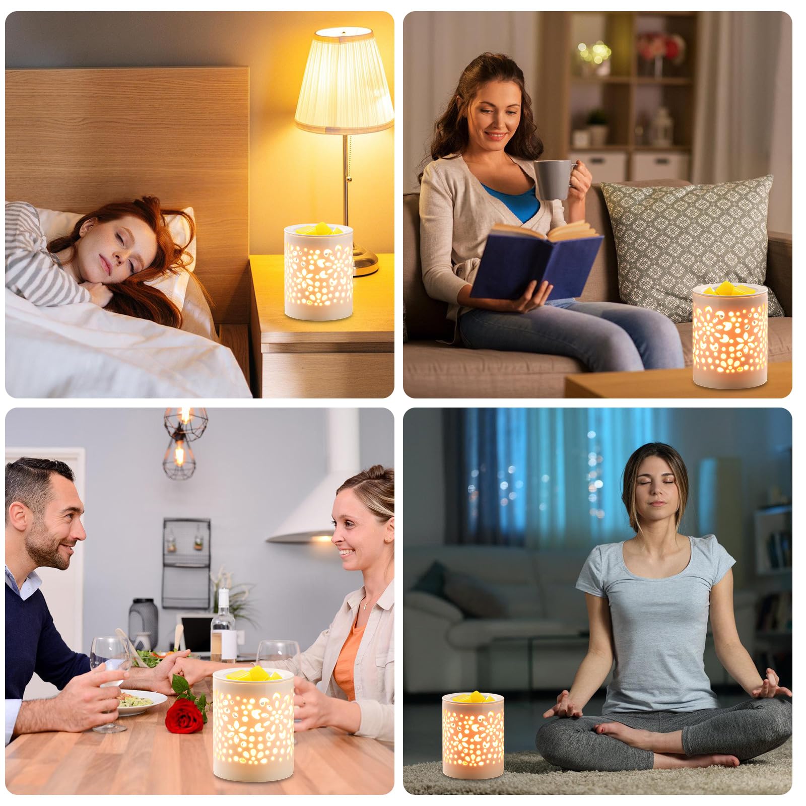 BORDEAG Podgrzewacz do topienia wosku – ceramiczna lampa zapachowa, elektryczna lampa zapachowa do wosku zapachowego, lampa zapachowa z ceramiki, zapach do pomieszczeń z podgrzewaczem, podgrzewacz do