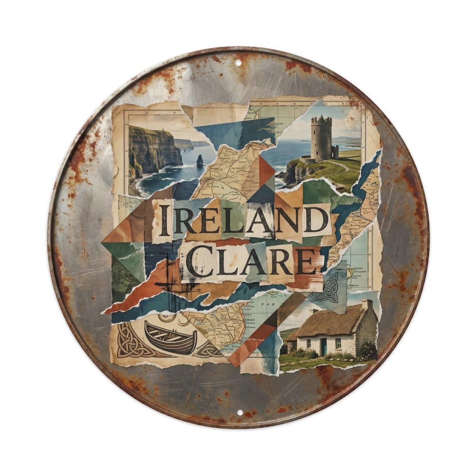 Clare Cliffs Irish Mixed Media Seaside Scenery Metal Tin Sign