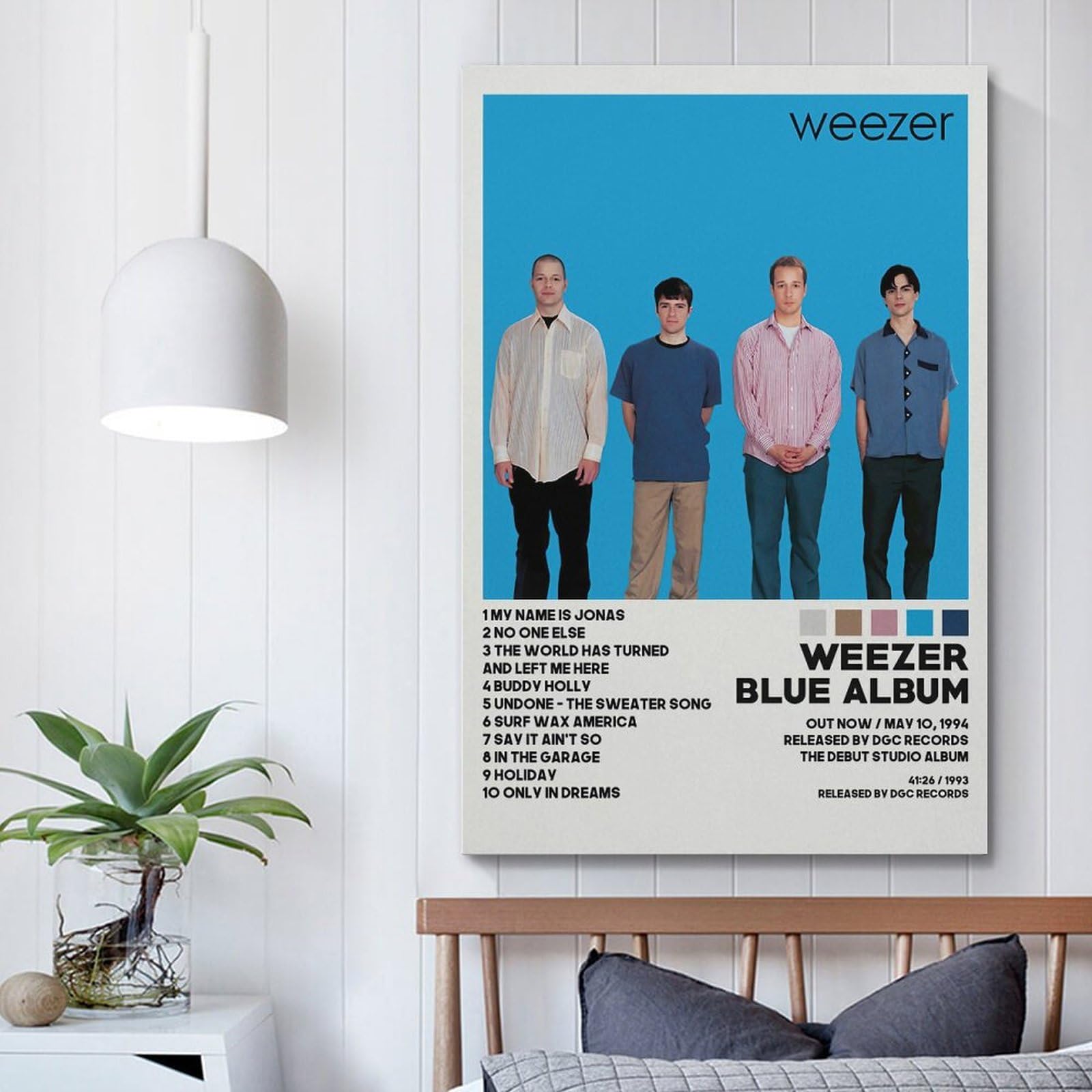 Weezer Poster D'album Bleu – Toile Décorative Pour Décoration De Chambre – 40 X 60 Cm Sans Cadre