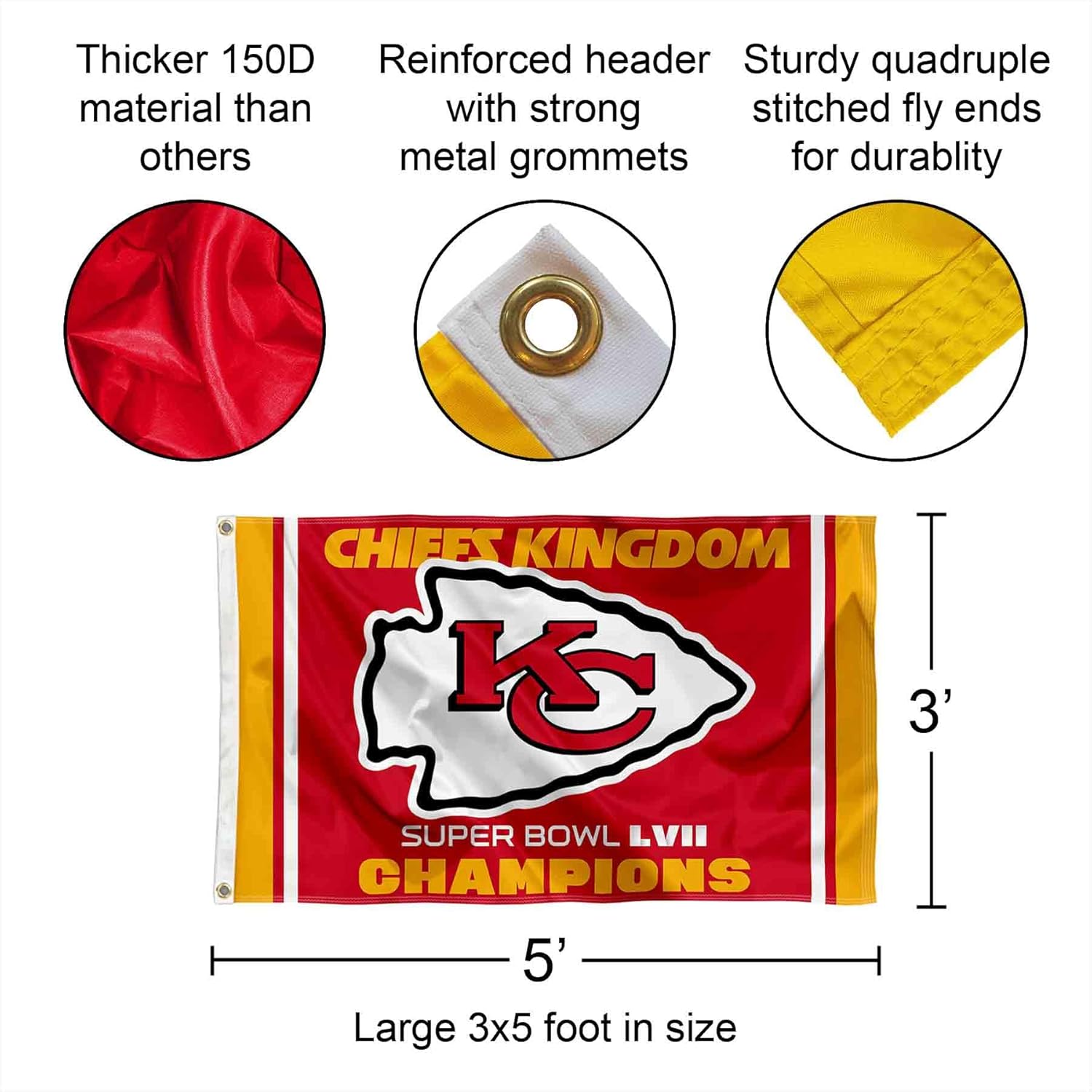 Kansas City Chiefs Kingdom Super Bowl Champions Banner and Tapestry Wall Tack Pads - Image 3