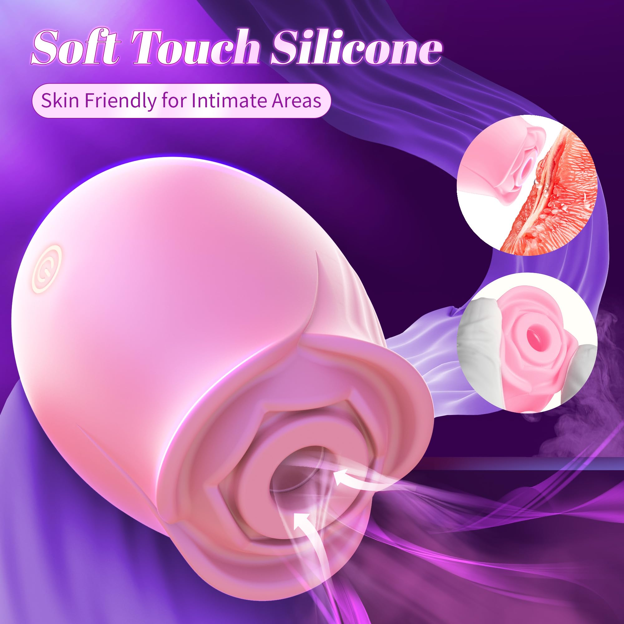 Rose Sex Toy Dildo Vibrator - Rose Toy Adult Toys Sucking Vibrator Nipple Sucker (): Light Pink