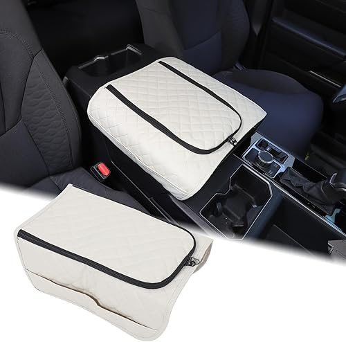 Miniatura 15 de Funda protectora de cuero para consola central de automóvil compatible con Toyota Tundra/Sequoia 2022-2026, reposabrazos de consola central, funda
