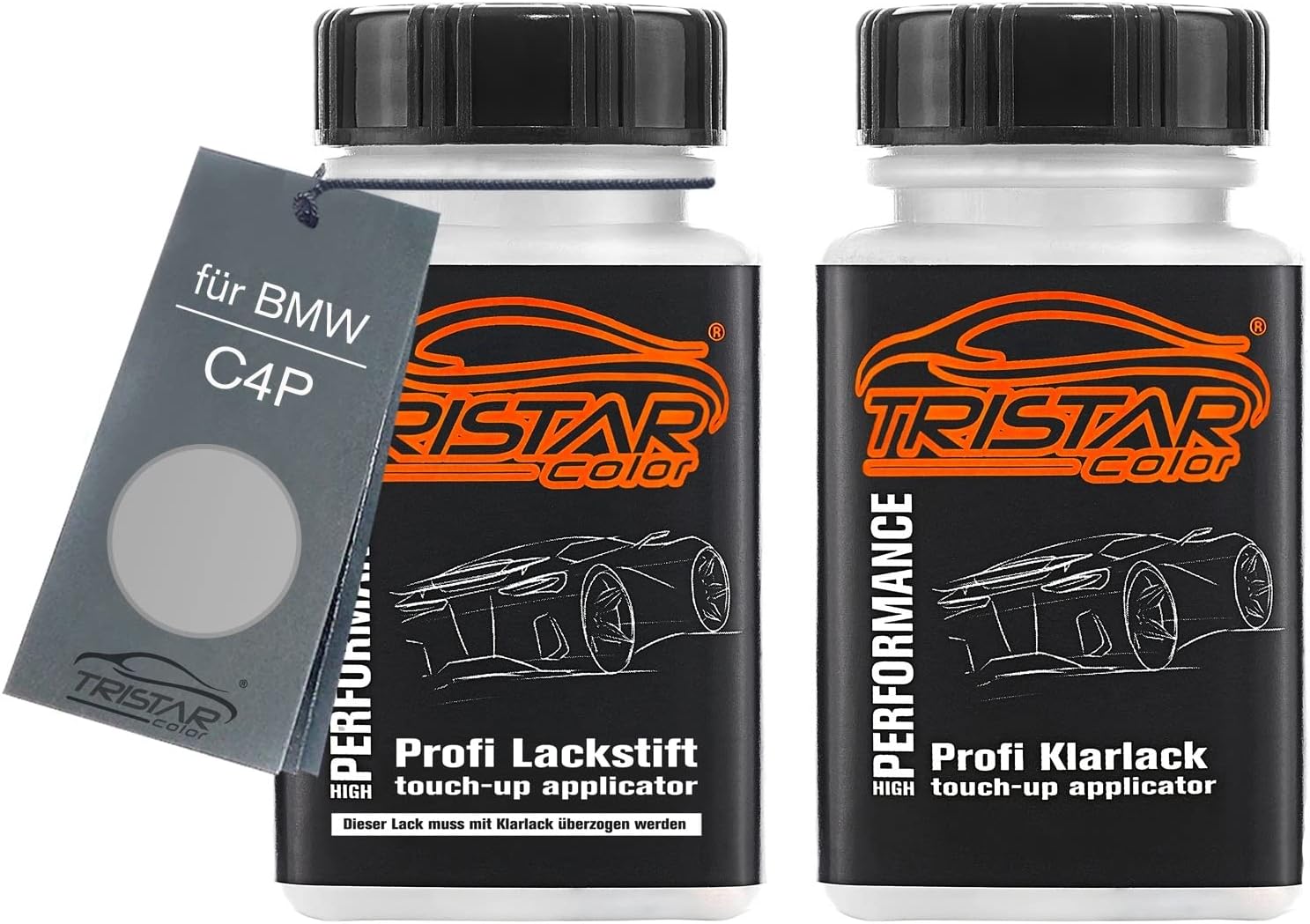 TRISTARcolor Autolack Lackstift Set f r BMW C4P Brooklyn Grau Metallic Basislack Klarlack je 50ml