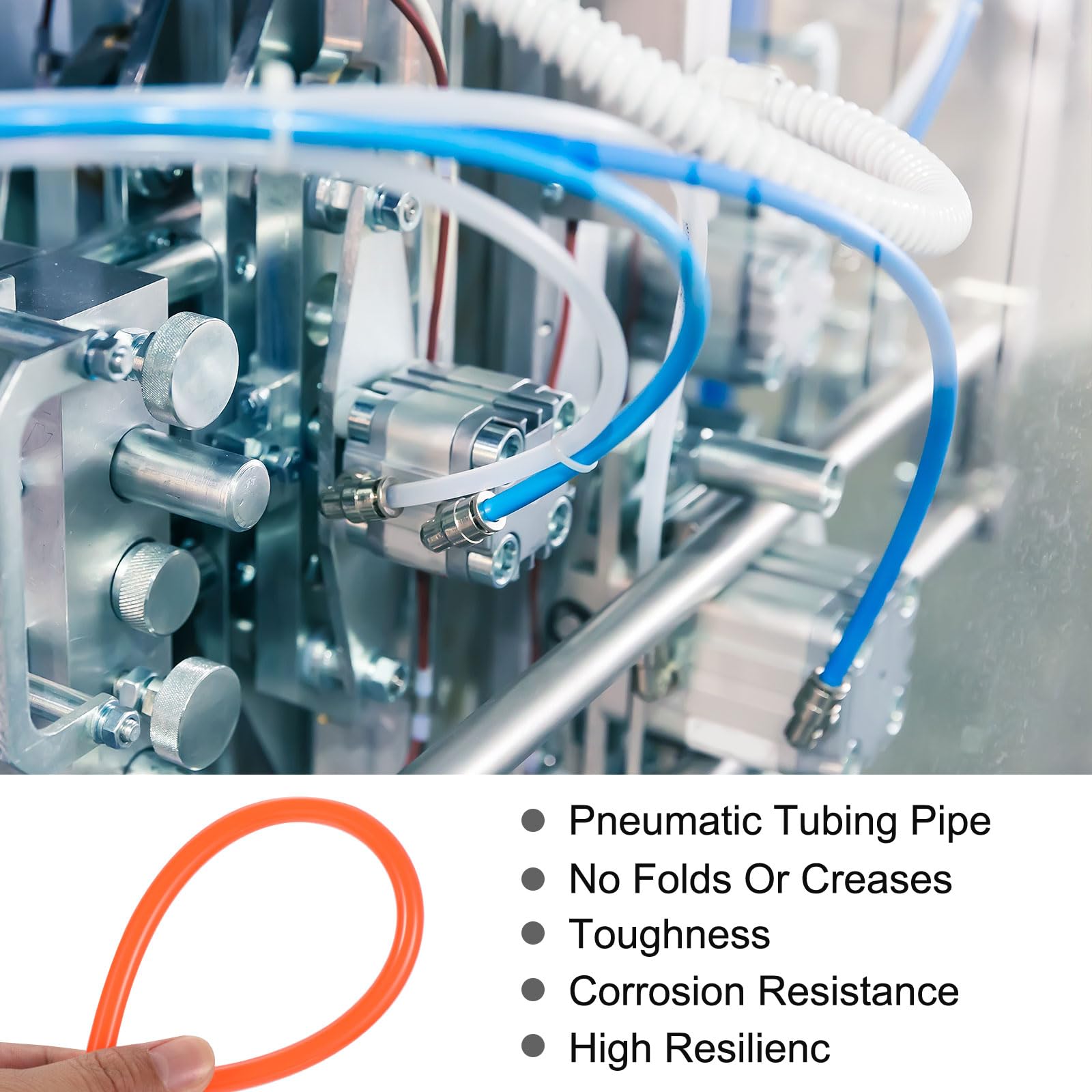 Rebower Pneumatic Tubing Pipe,8mm x 5mm Blue PU Polyurethane Tube,16.4FT 5M,PU Air Line Tubing Hose Tubes for Air Compressor,Fluid Transfer,Air Brake - Image 3