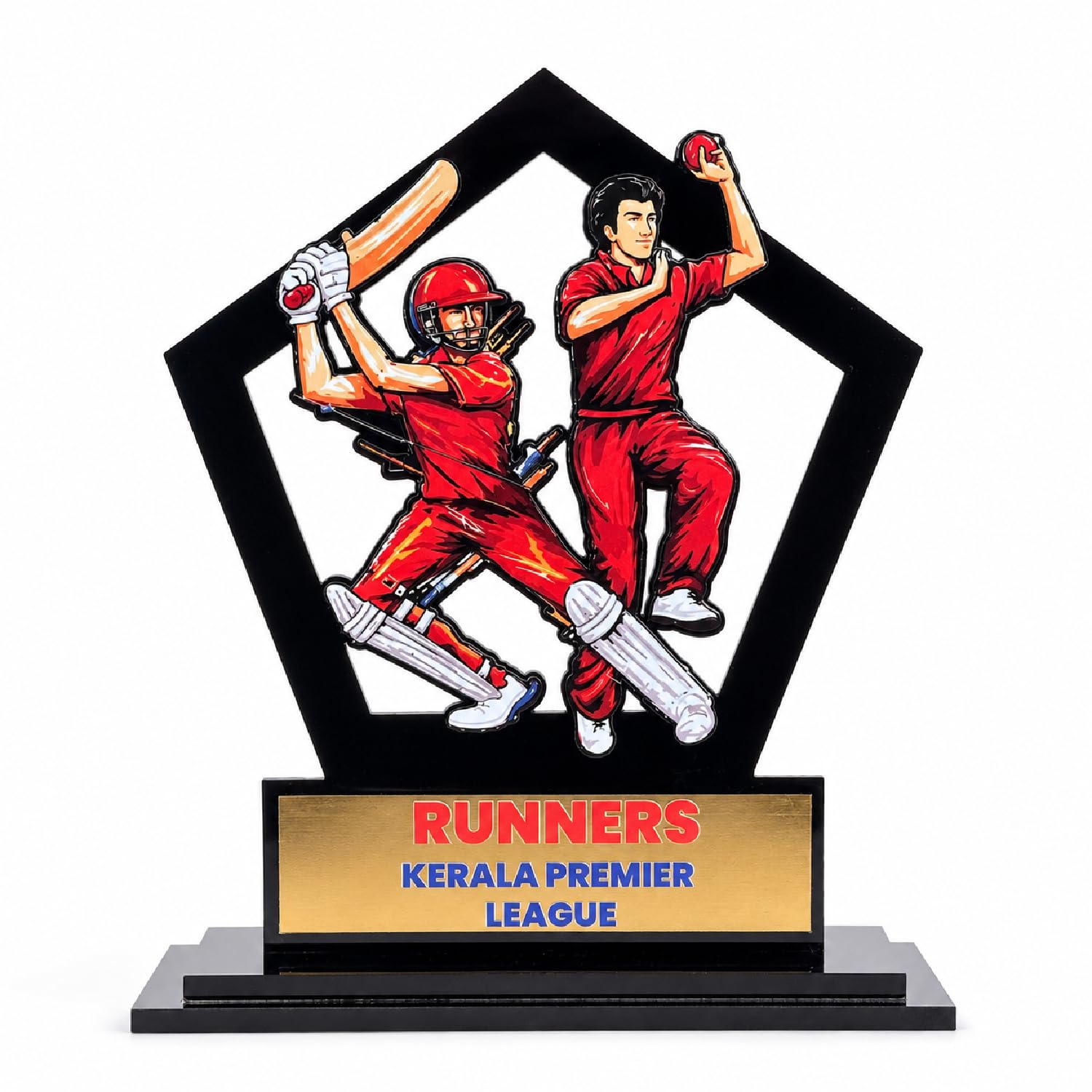 Personalised Cricket Runners Award Trophy | Custom Tournament Award Trophy for Schools and Sports Clubs | Cricket Match Trophy-picture-25
