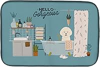 Vista 409 de Caroline's Treasures CK7824DDM - Tapete absorbente para secado de platos con diseño de bulldog inglés, rojo y blanco, para encimera de cocina, 14 x