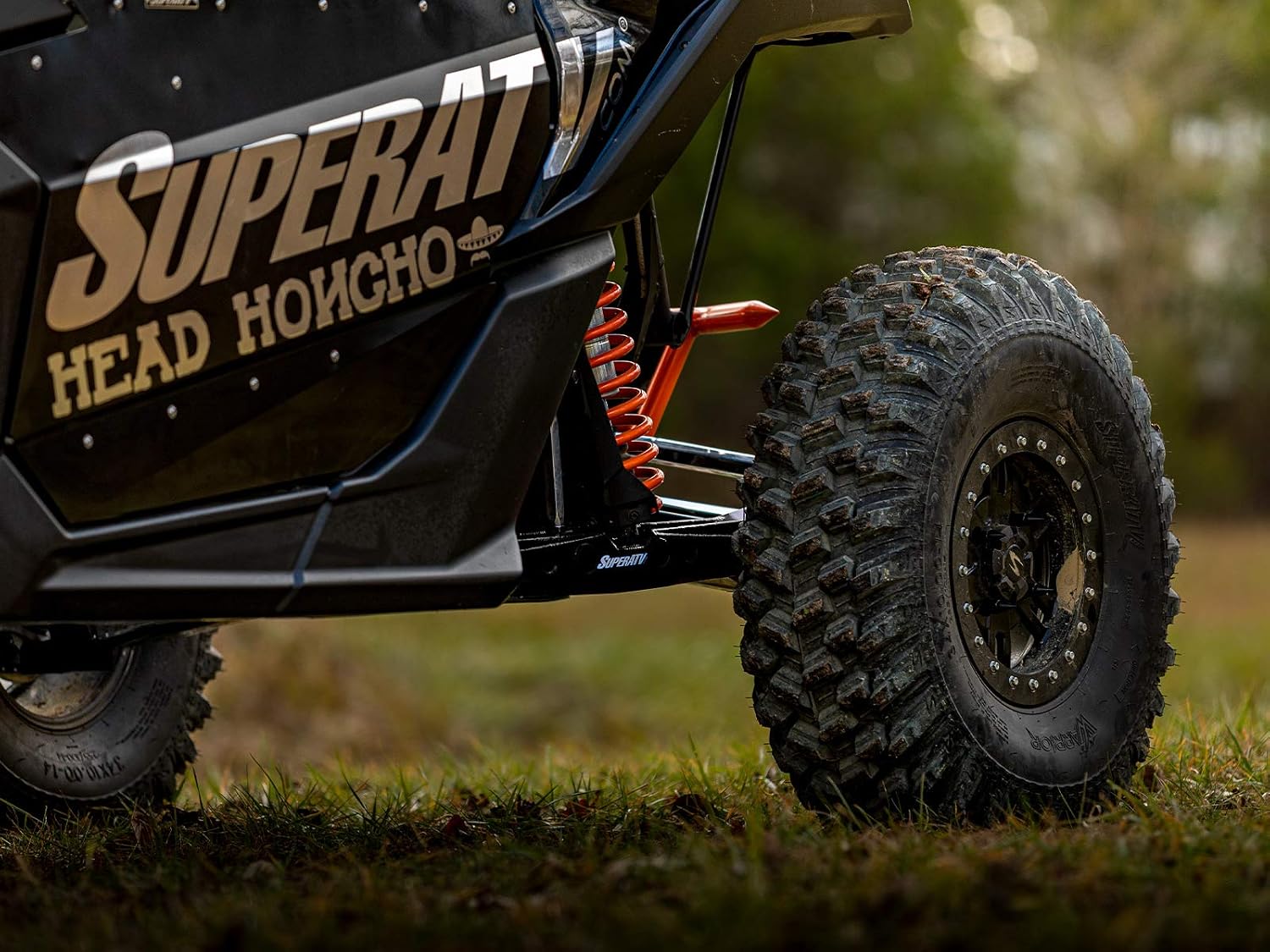 SuperATV Heavy Duty Boxed +4" Long Travel/Conversion Kit for Can-Am Maverick 64" X3 900 / Turbo/XDS (See Fitment) - Black - Complete Kit- (For Non-Smart -Lok Diffs)
