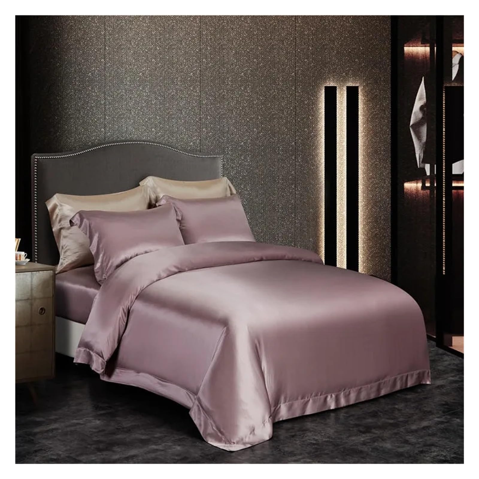 Sbcgfy D Top Grade Mulberry Silk Uvet Cover,Both Sides Nature Silk 1Pc Uvet Cover 2Pc Pillowcase,Cotton Uvet,-Queen Size 4Pcs