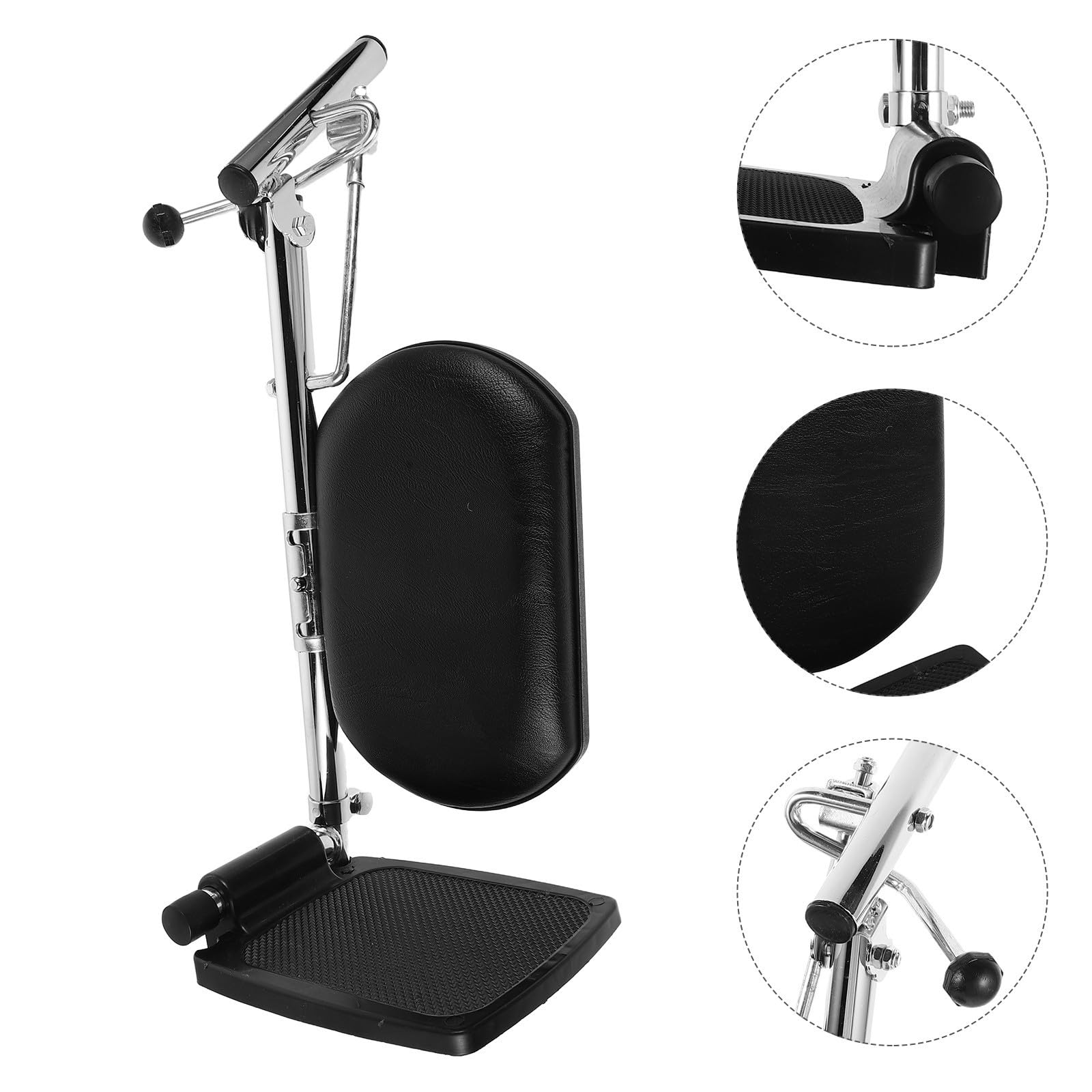 Happyyami Reposapiernas de Apoyo para Silla de Ruedas, Reposapiés Colgante, Acero Inoxidable, Pu y Abs, Negro, Ángulos Ajustables, Instalación Fácil, para Pacientes y Personas Mayores, Uso