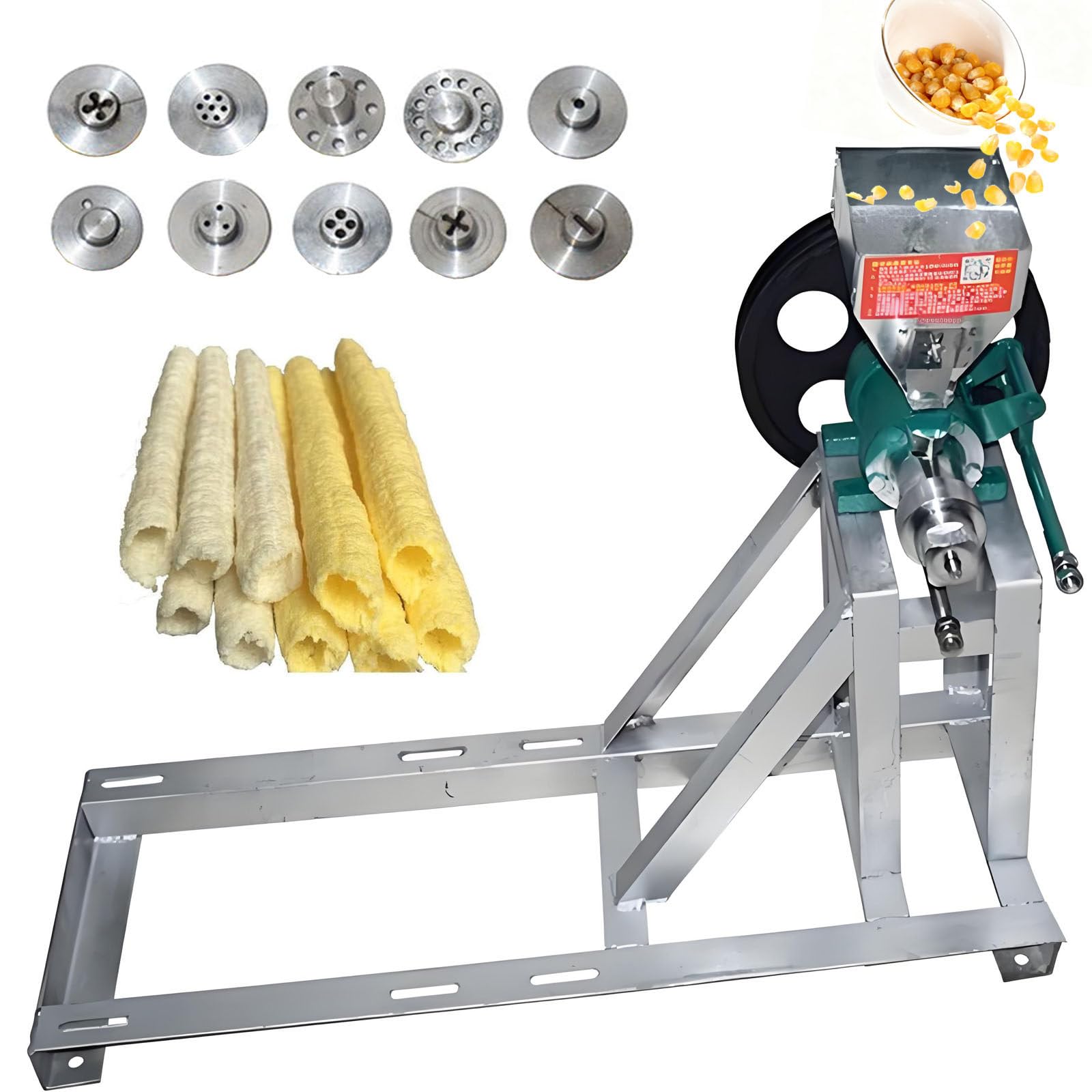 Macchina di soffiaggio dell'espulsore 25-50 kg/h dell'alimento soffiato del cereale con 10 muffe Macchina dello spuntino dell'estrusione del cereale del riso per la lavorazione degli alimenti della