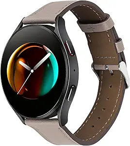 Italy Genuine Leather Watch Bands Men Women Compatible with Samsung Galaxy Watch Band, 20mm 22mm Lugs Watch Straps, Quick Release Wear-resistant Sweat-Resistant Smartwatch Replacement Strap