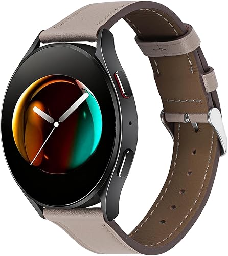Italy Genuine Leather Watch Bands Men Women Compatible with Samsung Galaxy Watch Band, 20mm 22mm Lugs Watch Straps, Quick Release Wear-resistant Sweat-Resistant Smartwatch Replacement Strap
