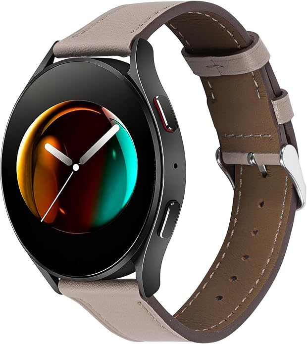 Italy Genuine Leather Watch Bands Men Women Compatible with Samsung Galaxy Watch Band, 20mm 22mm Lugs Watch Straps, Quick Release Wear-resistant Sweat-Resistant Smartwatch Replacement Strap