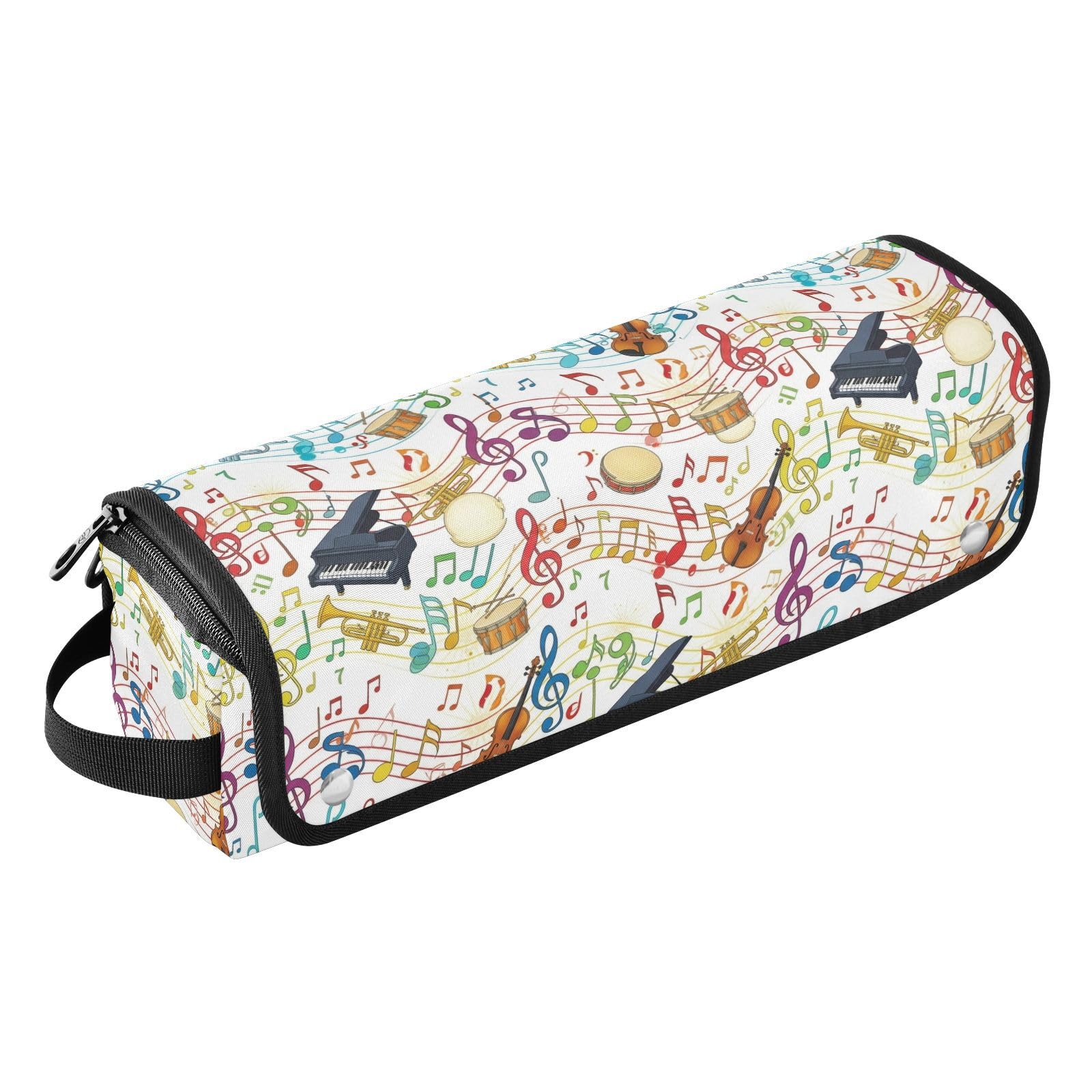 Music Notes Colorful Hot Hair Tools Travel Bag for Hair Straighteners Curling Irons Hot Air Brushes Travel Essentials Styling Tools Organizer for Women Heat Resistant Mat 2-in-1 Design-image-11