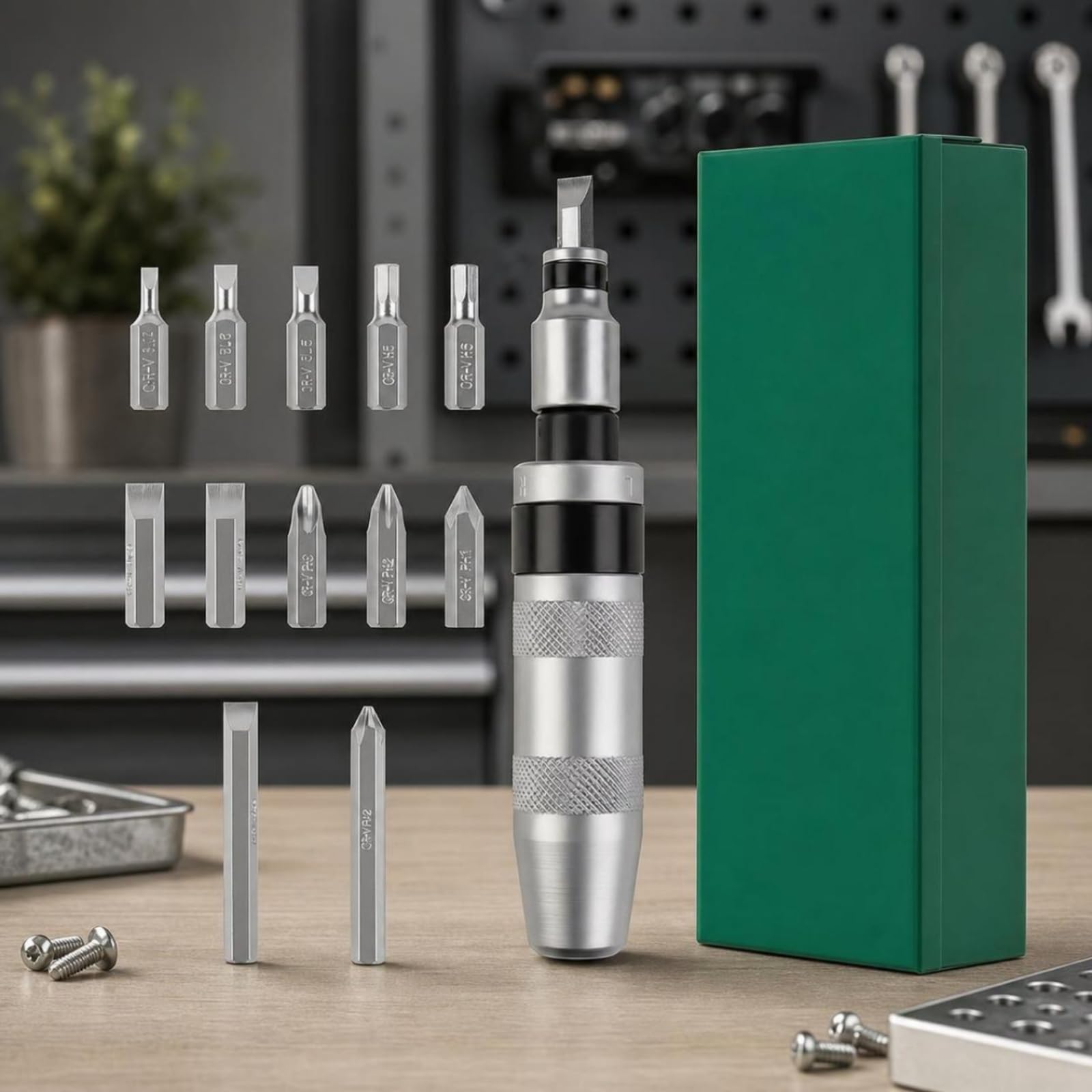 13 Pezzi Cacciavite a Impatto Manuale Antiscivolo Cacciavite a Percussione Robusto Avvitatore per Riparazioni Domestiche
