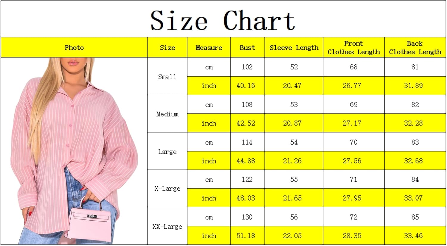 Women's Button Down Shirts Striped Dress Shirt Long Sleeve Collared Casual Blouses Tops - Image 4