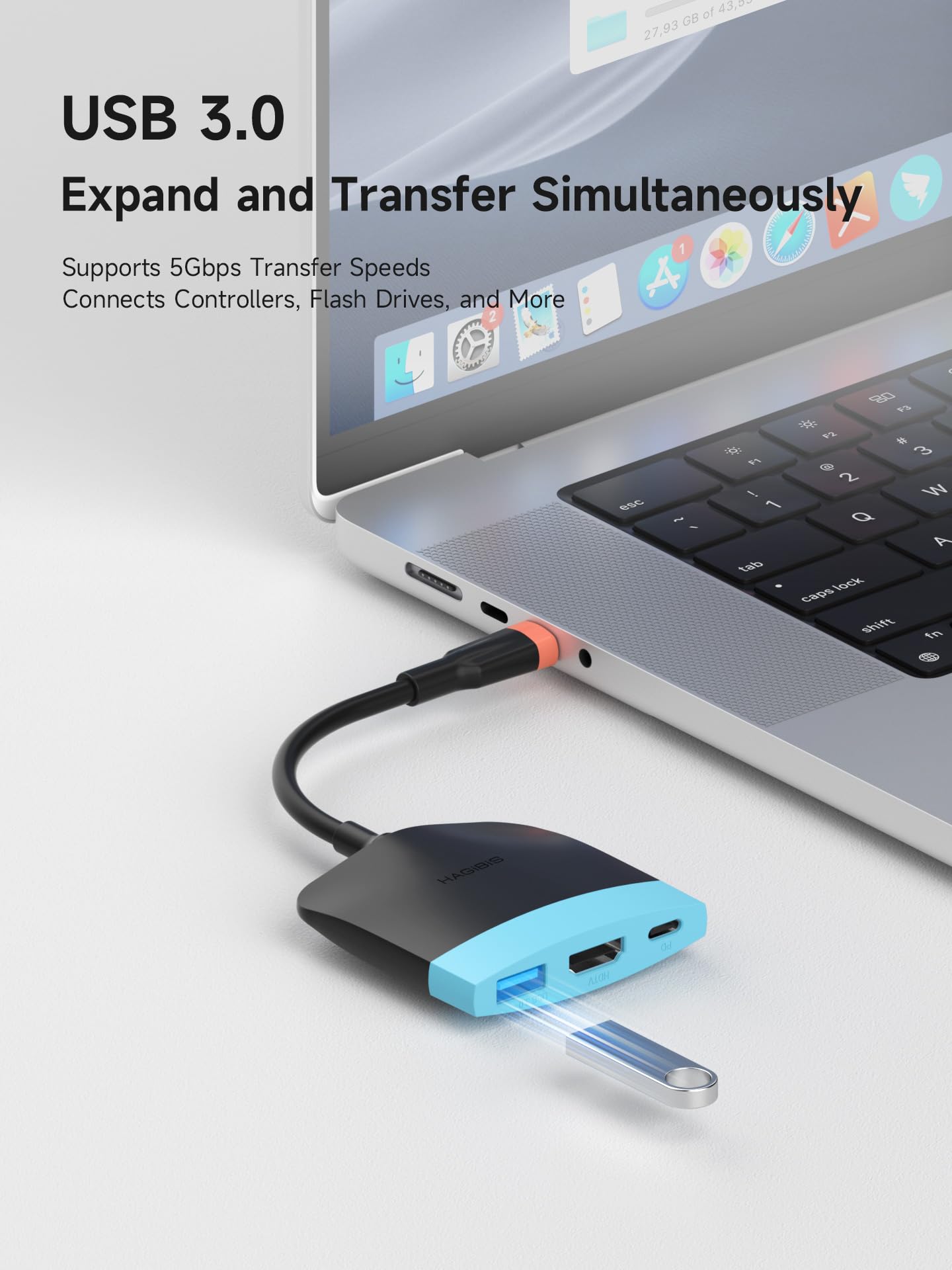 Hagibis Switch2 Dock do Switch 1/2/OLED, przenośna stacja dokująca do TV z funkcją ładowania, dock z HDMI i portem USB 3.0, zamienna baza, adapter USB-C do HDMI dla MacBook Pro/Air