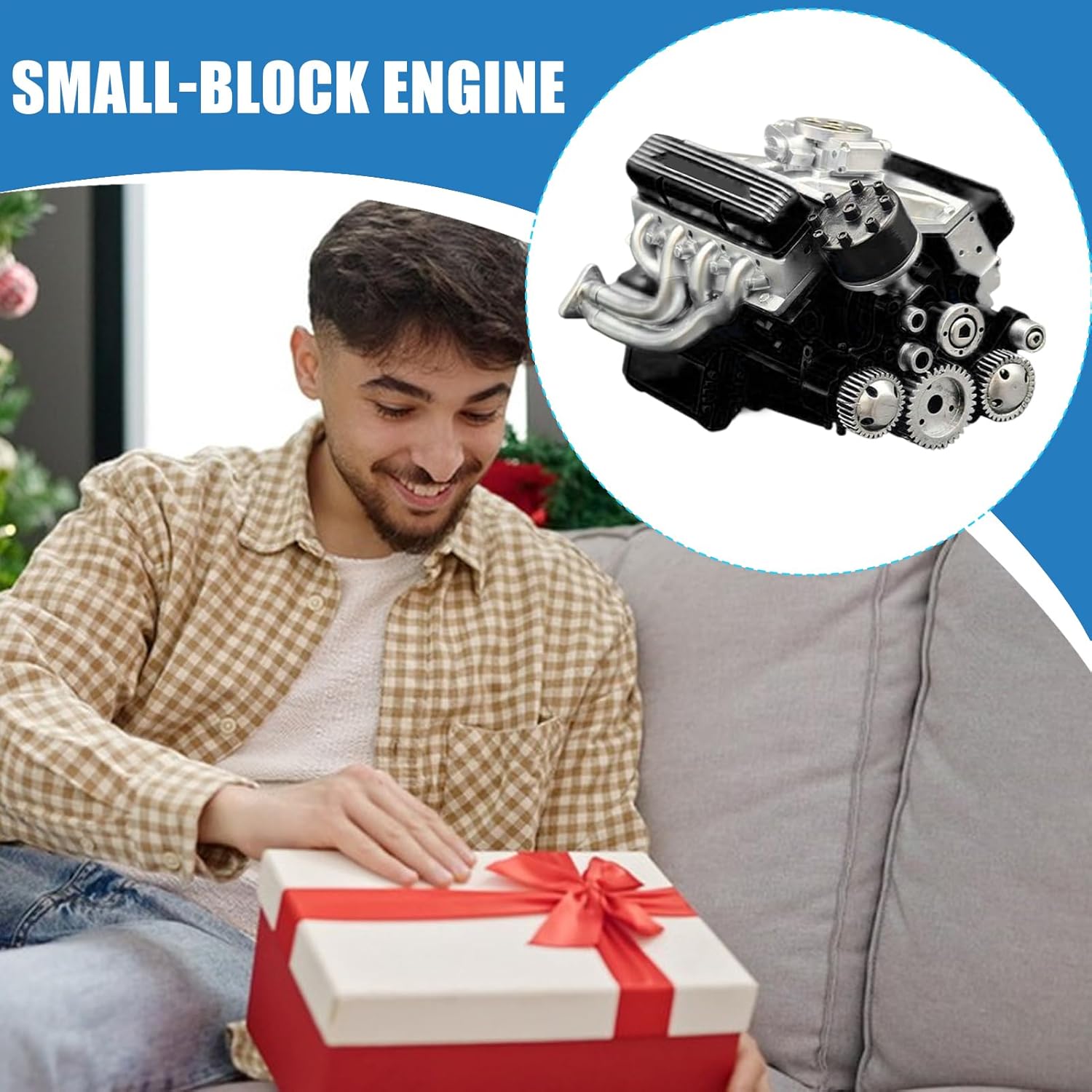 مجموعه مدل موتور V8 رزینی مشکی — کیت آموزشی و نمایشگاهی برای بزرگسالان