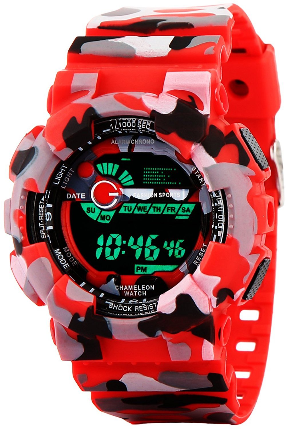 SQUIRRO Digital Military Army Watch Multicolor Dial Red Strap Sports Watch for Boys & Mens (B0D4TS5JQM) Amazon Price History, Amazon Price Tracker