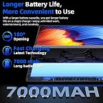 15.6 Ordinateur portable de pouce AI Logiciel, gagner 11 Ordinateurs portables avec 12GB RAM 256GB SSD, Bureau 365, Celeron Quad-core CPU, 180° Angle, type-C plein-caractère 7000mAh Batterie, carnet d'études d'affaires (Gray)