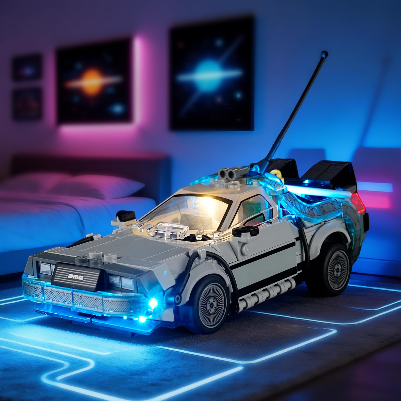 YEABRICKS Lampe LED pour Lego-77256 Speed Champions Time Machine du Retour vers le futur Modèle de blocs de construction (kit de construction non inclus)
