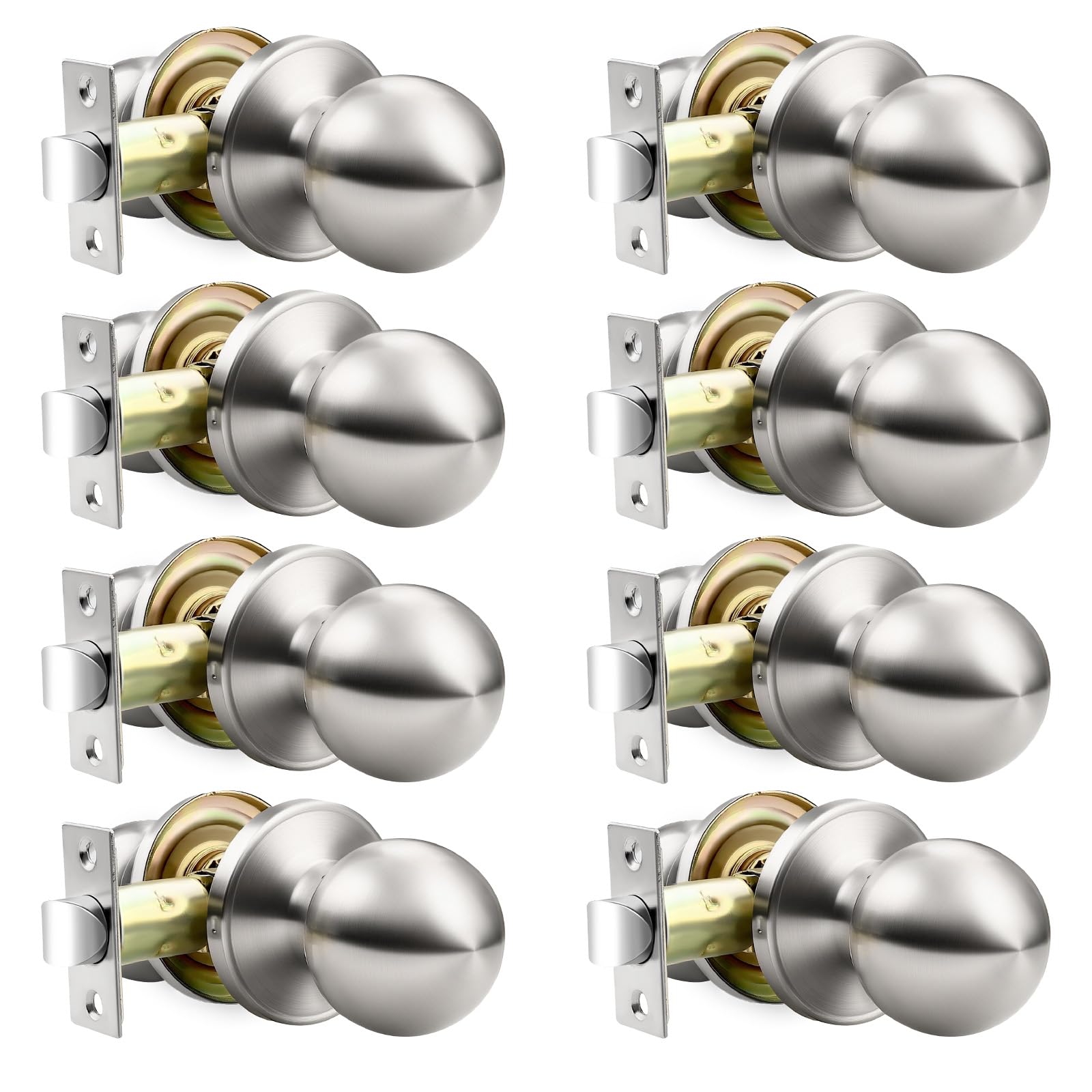 Black Interior Door Knobs - 10 Pack, Keyless Privacy -8