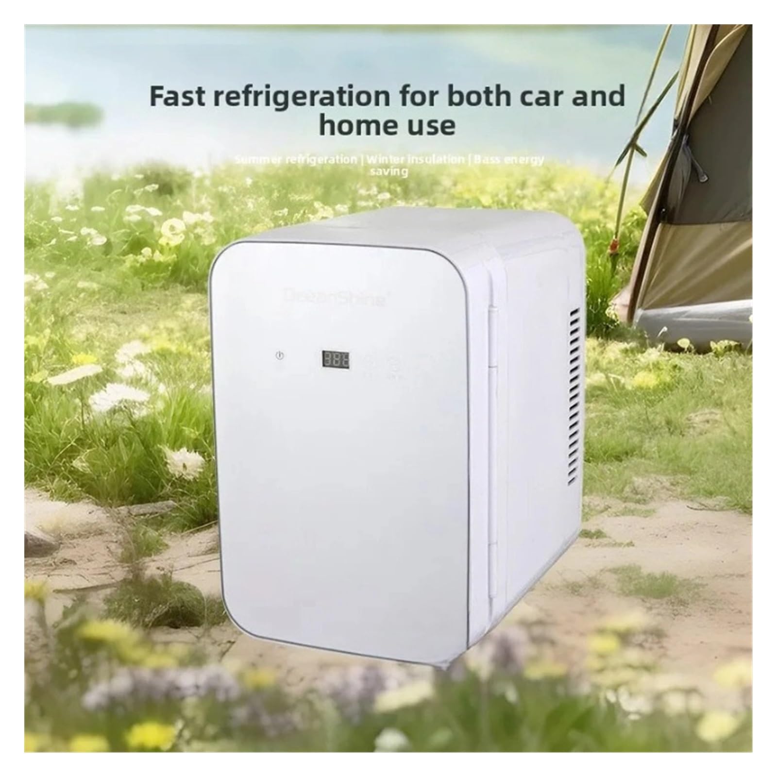 Mini refrigerador for Coche de Doble propósito, con Pantalla Digital de 8 L, Temperatura Ajustable, 78 W, 220 V, 32 cm x 21 cm x 27 cm