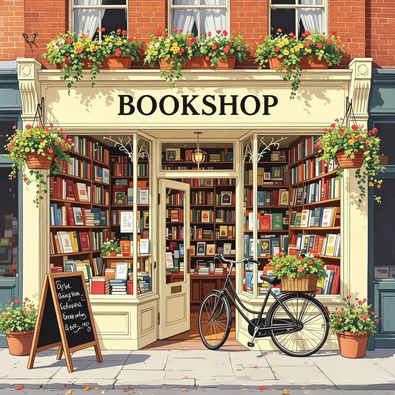 PictNoblese Paint by Numbers for Adults, Bookshop DIY Acrylic Painting Kit