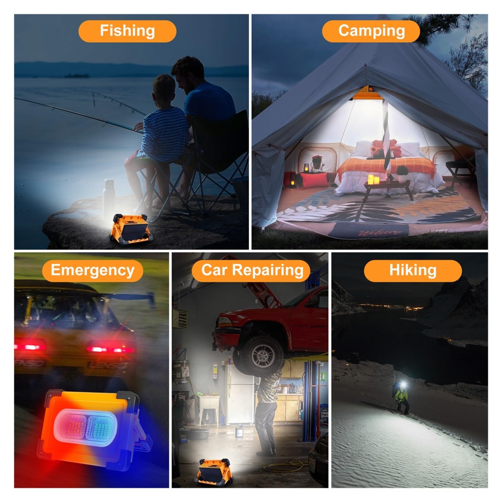 80W 10000mAh Lampada Da Lavoro Portatile Solare USB + Ricarica Solare Lampada Da Campeggio Solare Super Bright Led Spotlight Portatile Torcia A LED