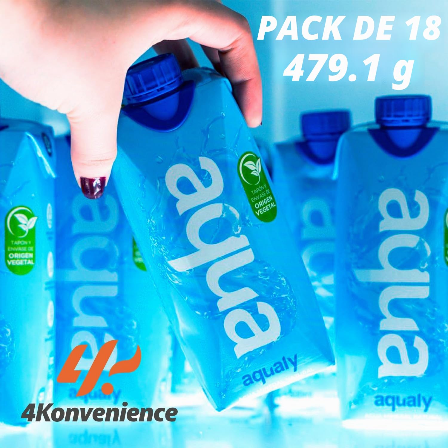 Aqualy Agua de primera calidad, agua purificada con minerales esenciales, agua en caja ecológica, sin BPA, sin OMG, sin microplásticos, embalaje reciclable, (paquete de 18 cajas de 16.5 onzas