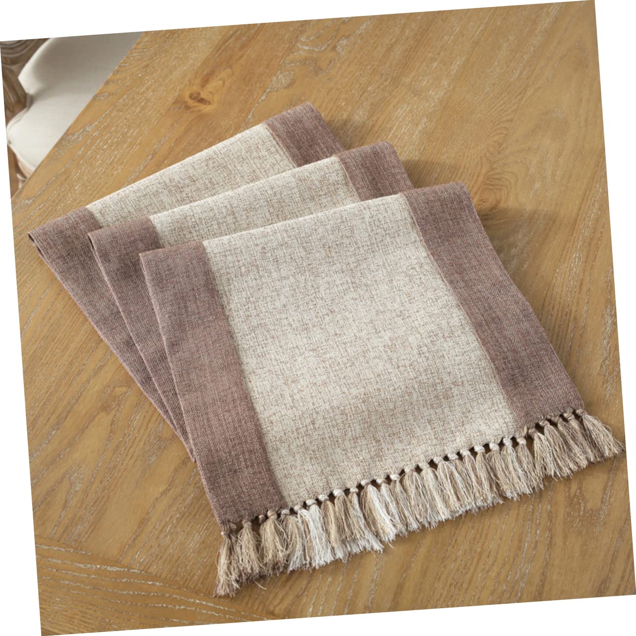 Ciieeo Runner da Tavolo Nappine 38x200 Cm in Cotone Beige