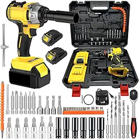 Chave de Impacto a Bateria, Parafusadeira de Impacto, Parafusadeira Brushless, 48V