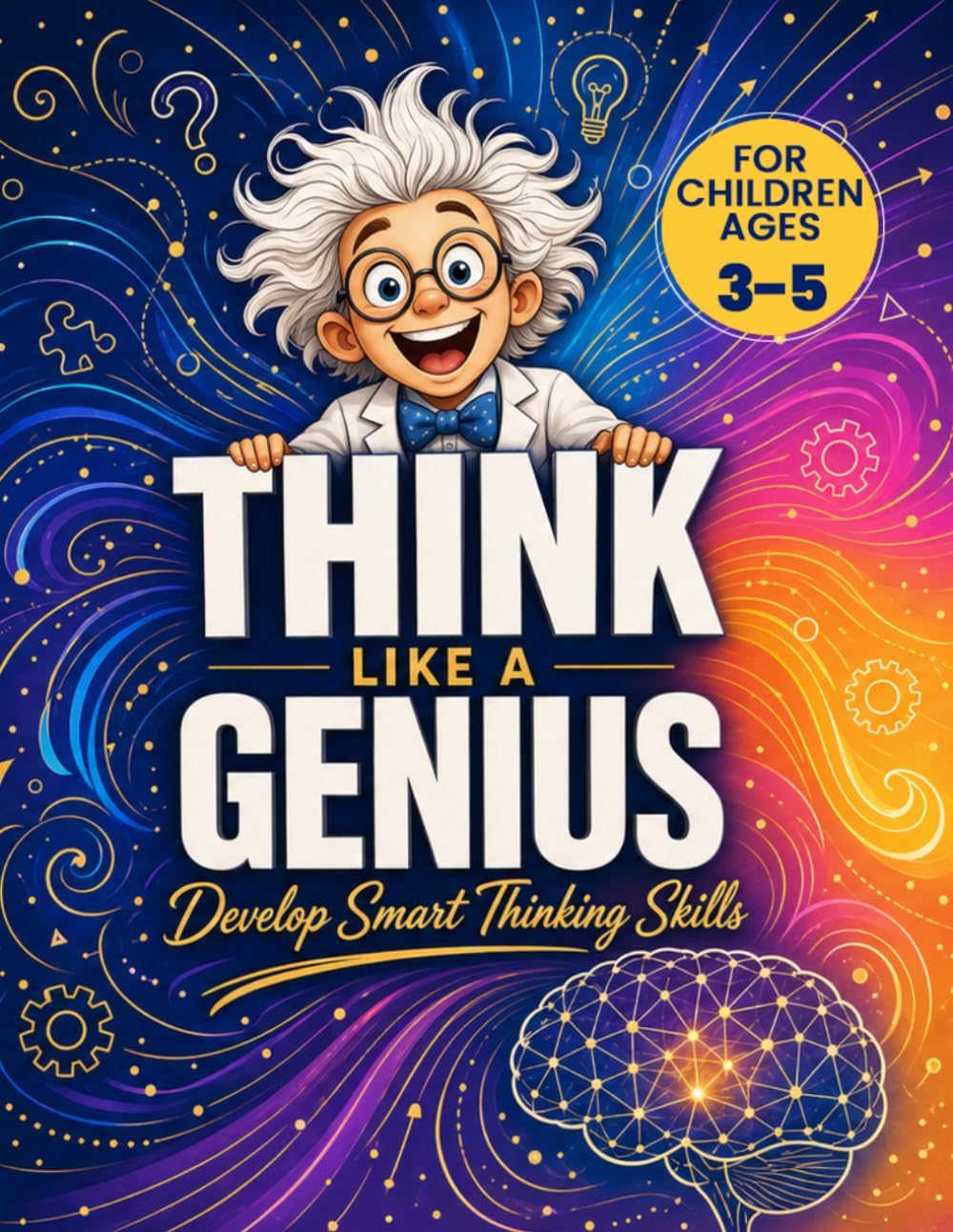 Think Like a Genius: Brain Games, Logic Puzzles, IQ Challenges, Word Searches, Sudoku, Riddles, and Creative Thinking Activities for Gifted Kids Ages 3–5 (Bright Minds - Kids Edition)