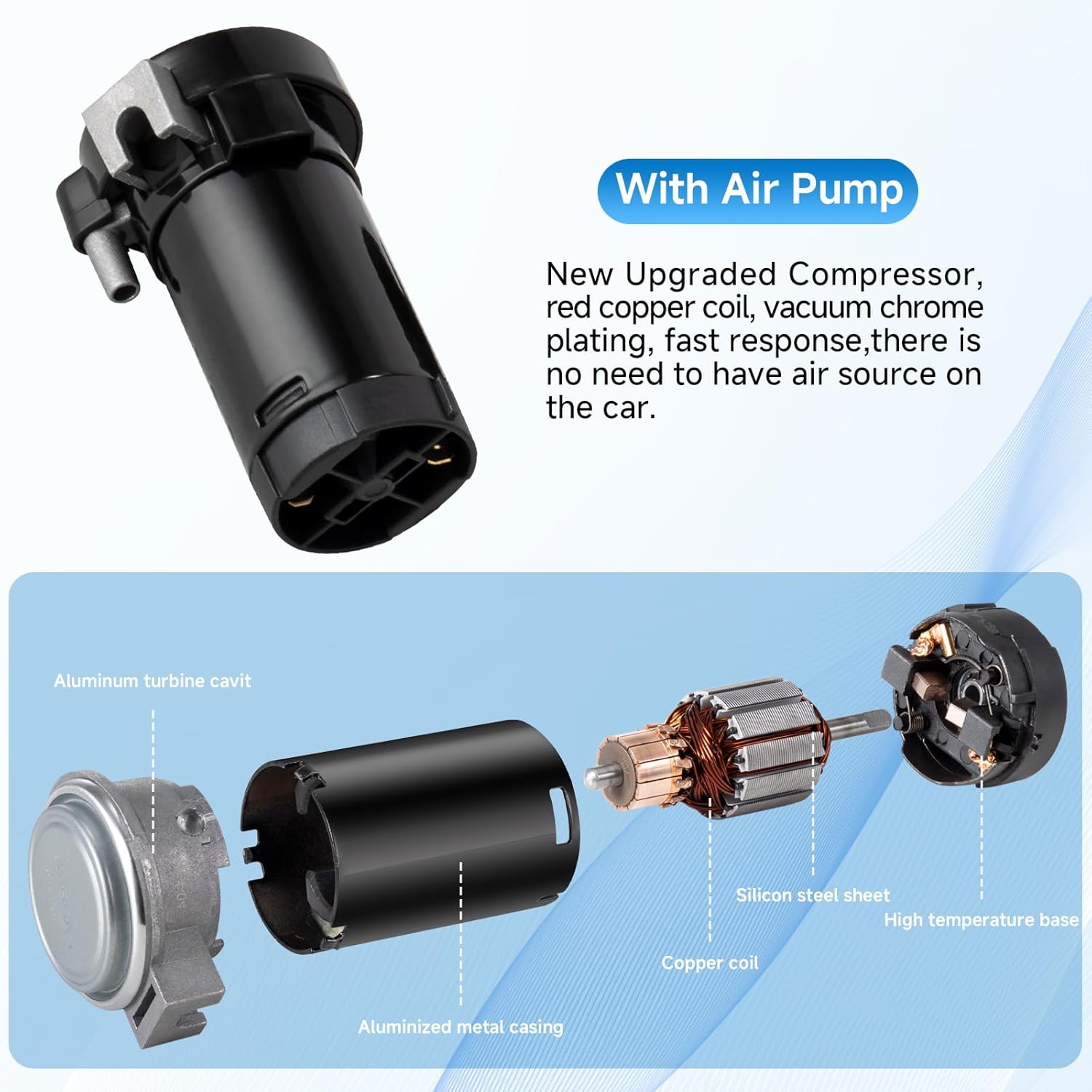 150dB Air Horns for Truck, Loud Train Horn for Car, Single Trumpet Horns Kit for Trucks with Button, 12V Black Motohorn with Compressor