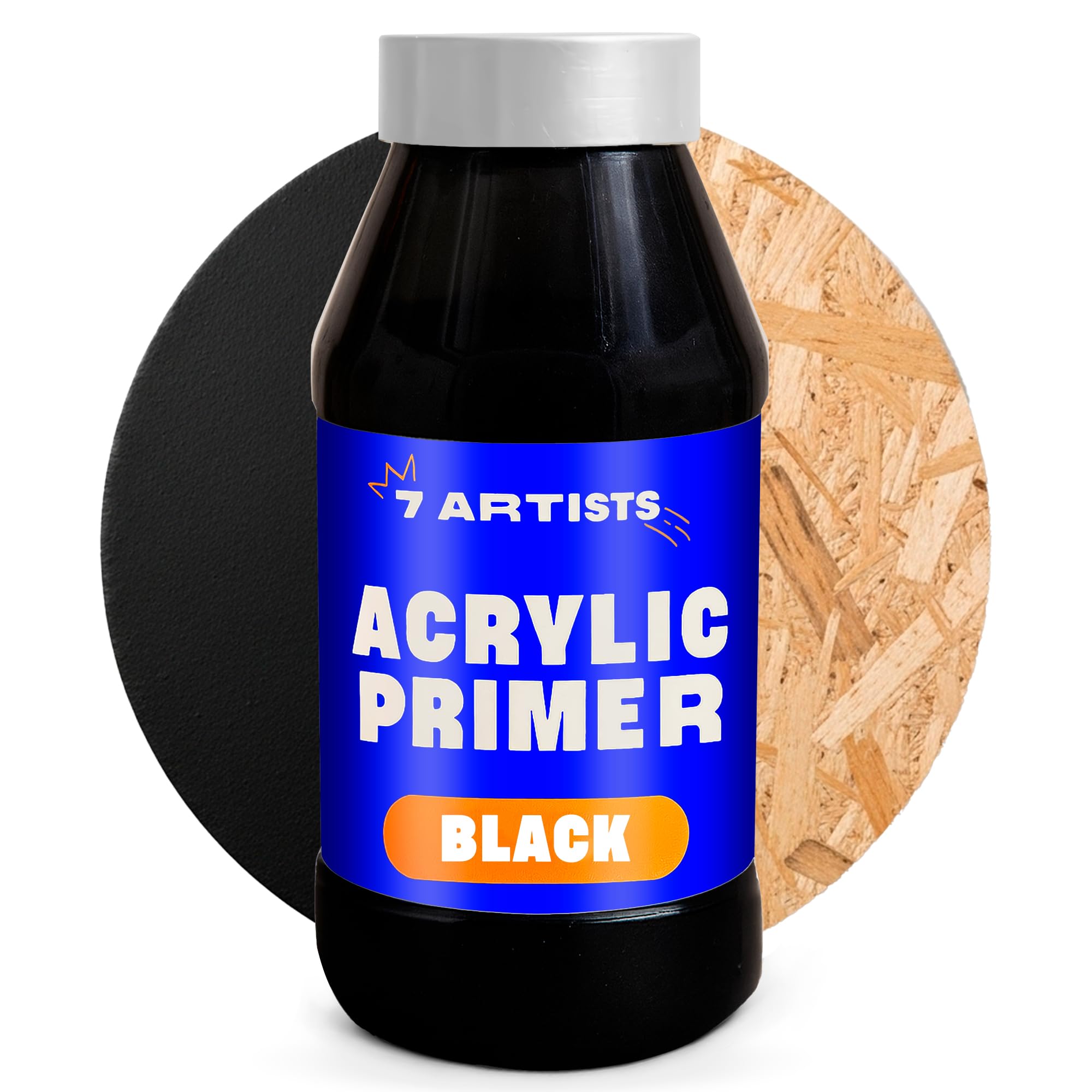7 Artists Gesso Black Primer 1000 ml – Acrylic Primer Undercoat for Canvas, Wood and Paper | Artists Gesso for Acrylic Painting, Oil and Watercolour