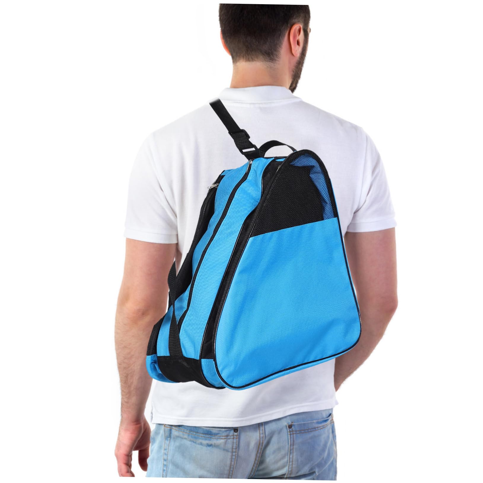 borsa per pattini a rotelle borsa a tracolla a borsa per scarpe a rotelle borsa per scarpe da skate pattini per le donne portarulli Panno Oxford Black