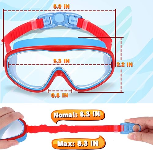 Miniatura 2 de EasYoung Paquete de 2 gafas de natación para niños, gafas de natación de visión amplia para niños de 3 a 15 años