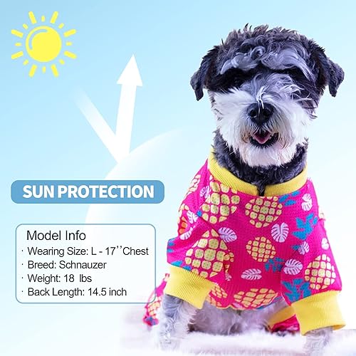 Miniatura 4 de KYEESE Pijamas ligeras para perros, pijamas de flamenco para perros pequeños y gatos, ideal para el verano, mameluco para perros, ropa para perros