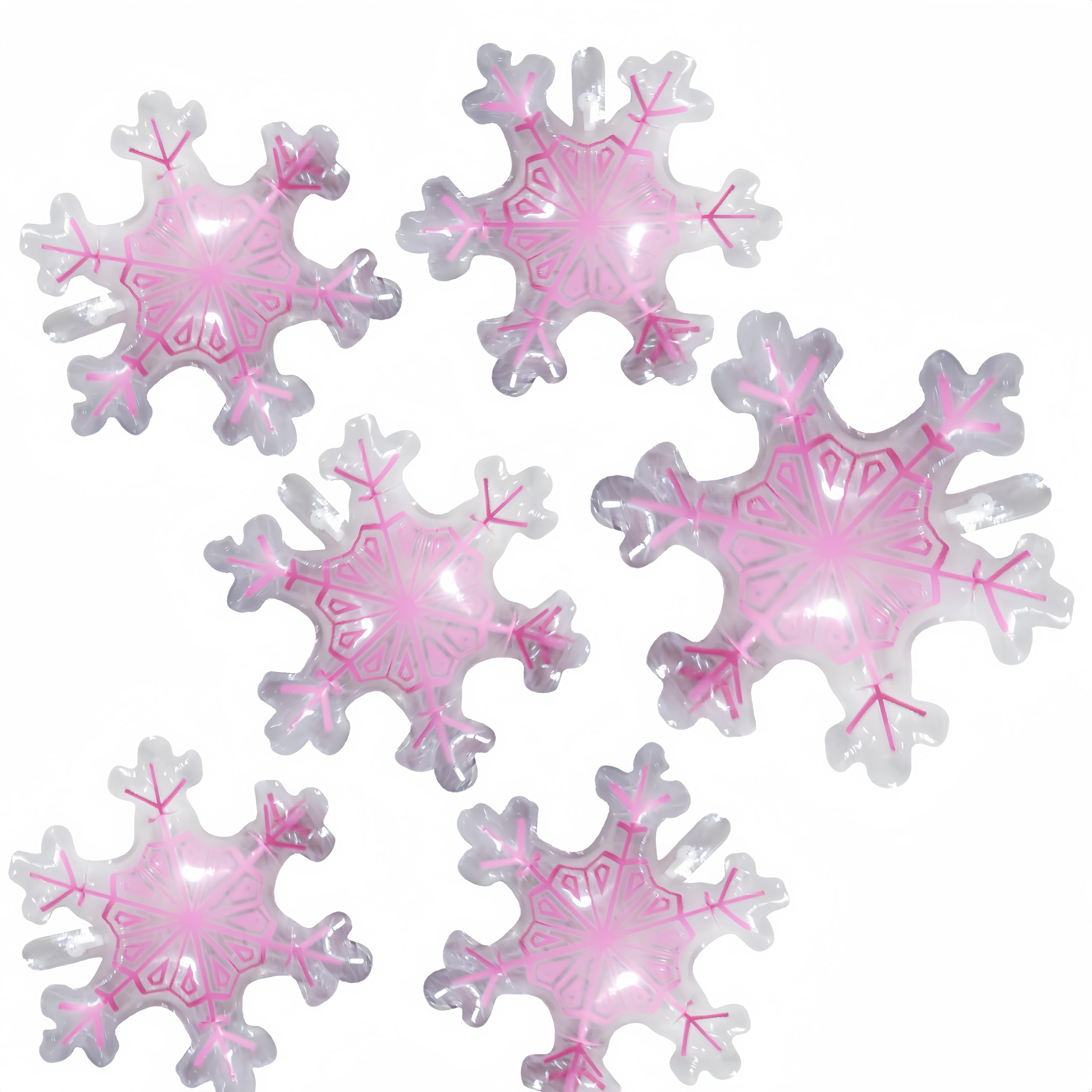Photo 1 of 6Pcs Snowflakes Balloons for Christmas New Year/Snowflakes Balloons for Wonderland Birthday Party/Frozen Themed/Holographic Groovy Party/Bars Stores Winter Xmas Decor (Pink)