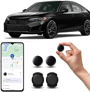 Air tag Traceur Localisateur D’Objets Bluetooth, Android Traceur magnétique caché pour Voiture sans Frais mensuels, GPS Tracker pour Enfants Animaux avec Goo- gle Find My Device no SIM (2 Noir)