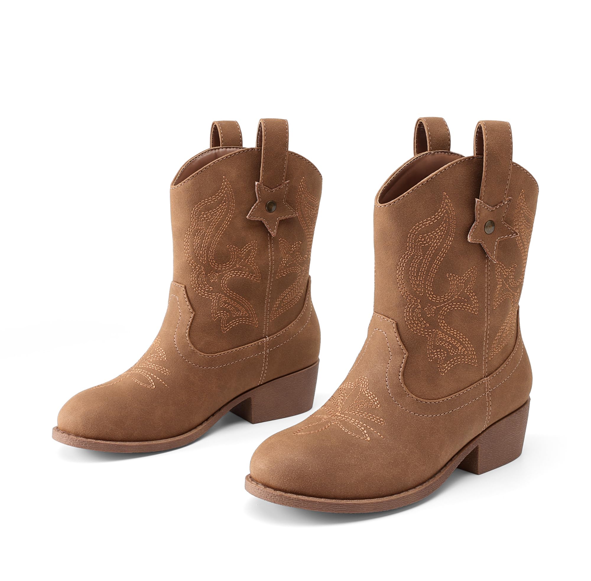 DREAM PAIRS Botas vaqueras vaqueras para niñas