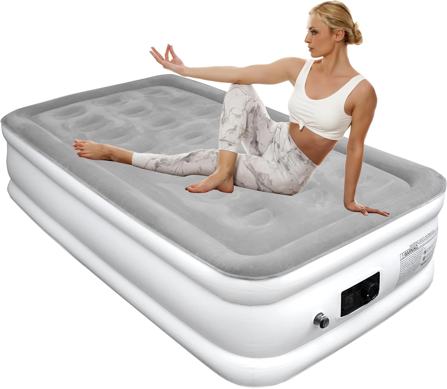 Air Mattress with Built in Pump, Twin Size 18 Inch Quick