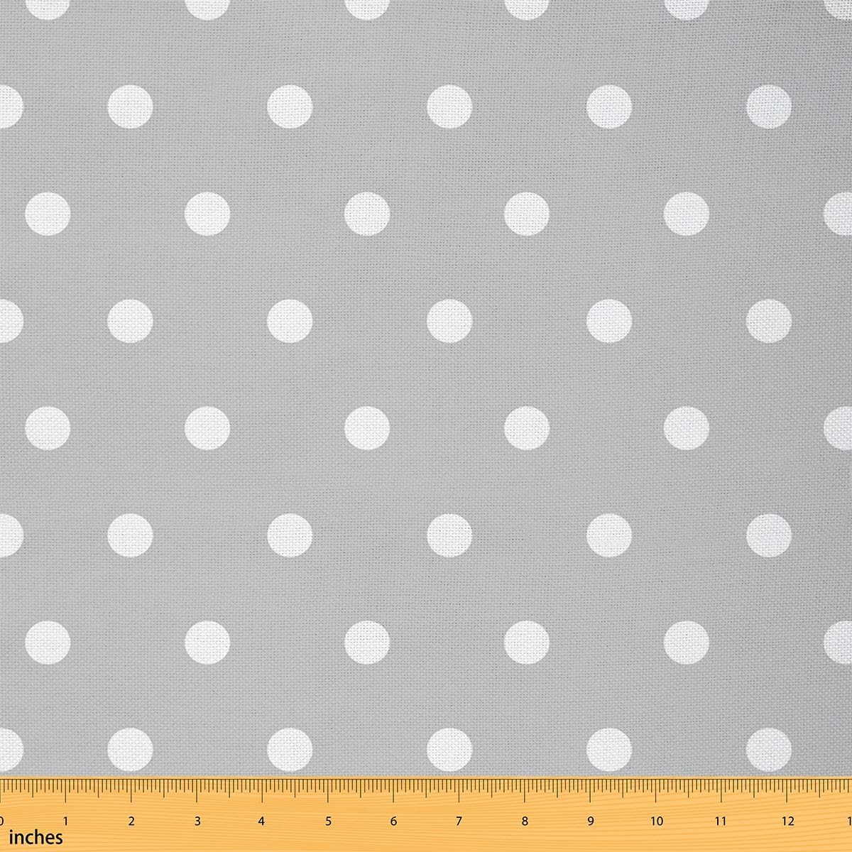 Polka Dots Fabric by The Yard,Abstract Geometric Circles Indoor Outdoor Fabric,Modern Dots Pattern Upholstery Soft Fabrics Kids Girls Sewing Lovers,Gray White Craft & Hobby Fabrics 3 Yards 108"x59"