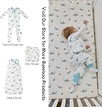 BubblePanda Rayon Made from Bamboo Crib Sheets for Baby Boys Girls Neutral Soft Stretchy Fitted Crib Mattress Sheet Standard 52" x 28" (Dinosaur)