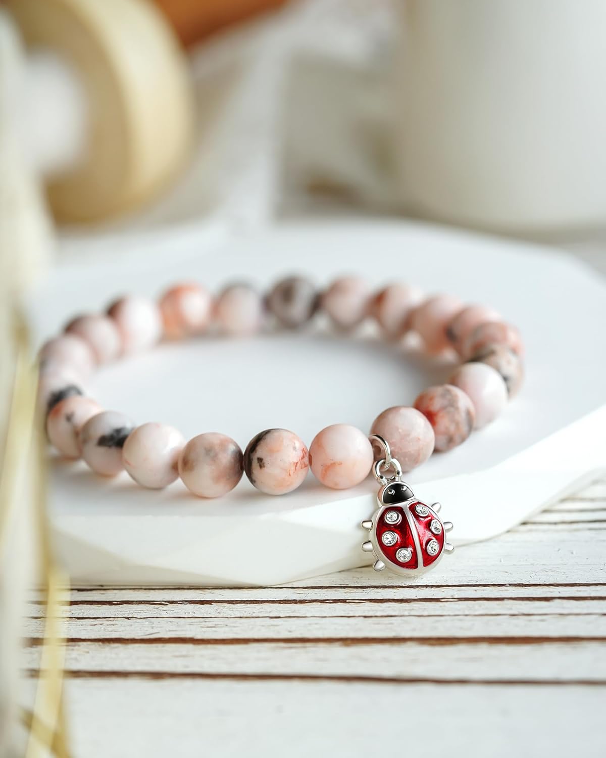 Lucky Ladybug Bracelet Good Luck Charms Gifts for Women with Message Card, Luck Will Always Stay by Your Side - Image 2