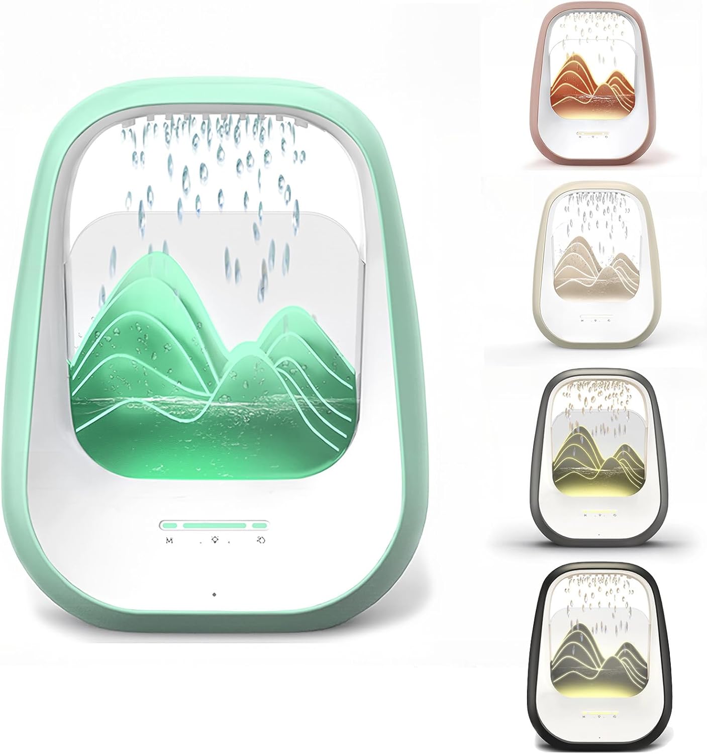 Raindrop White Noise Machine with Humidifier&Bluetooth Speaker-Sleep Therapy for Adults,Library of Nature Sounds,7-Color Mood Light, Aroma Diffuser,Auto-Off Timer&Meds for Bedroom Office Focus&Relax