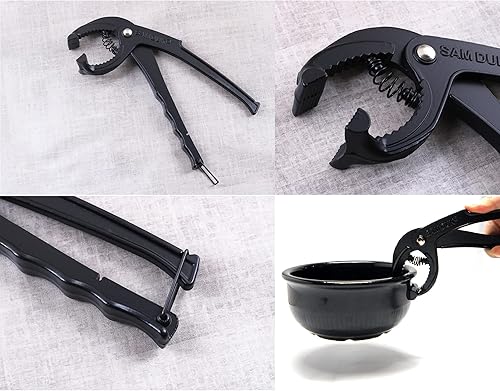 Miniatura 4 de LENITH Soporte de pinzas de aluminio para olla caliente coreana de cerámica Bibimbap Bowl, Dolsot, Ddukbaegi, olla caliente chisporroteante (Negro)