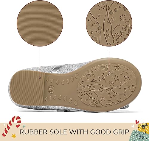 Miniatura 8 de K KomForme Zapatos planos de ballet para niña, antideslizantes, suaves, Mary Jane, para caminar, fiesta, zapatos de vestir para niños pequeñosniños