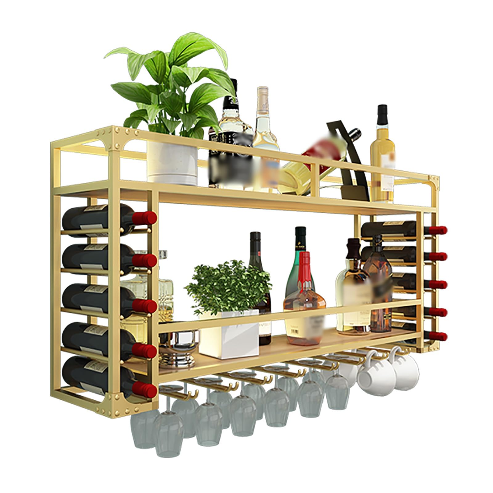 Présentoir de stockage de vin haut de gamme en métal et rétroéclairage LED