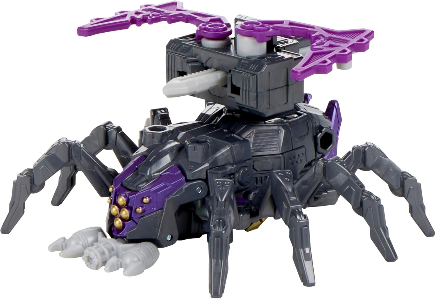 Transformers CYBERWORLD Airachnid Armored Cyber Changers 4-Inch Action Figure, Quick Change to Spider Mode, Robot Toys for Boys and Girls 6 and Up